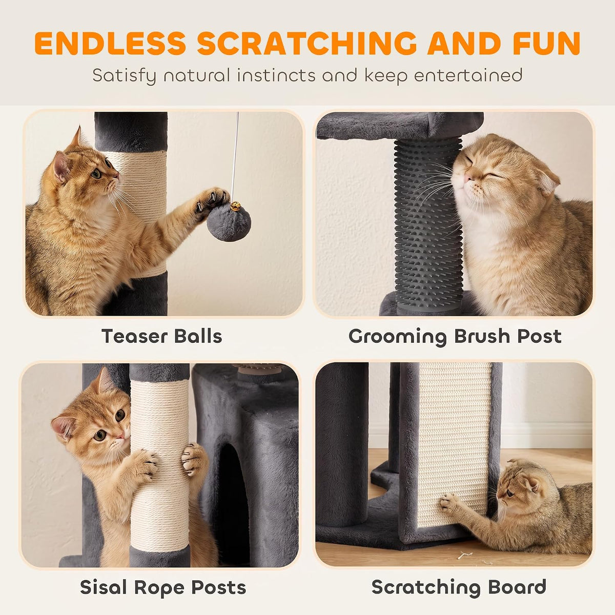 PawHut Extra Large Cat Tree Tower Dual Baseboard 79-Inch for Large Cats