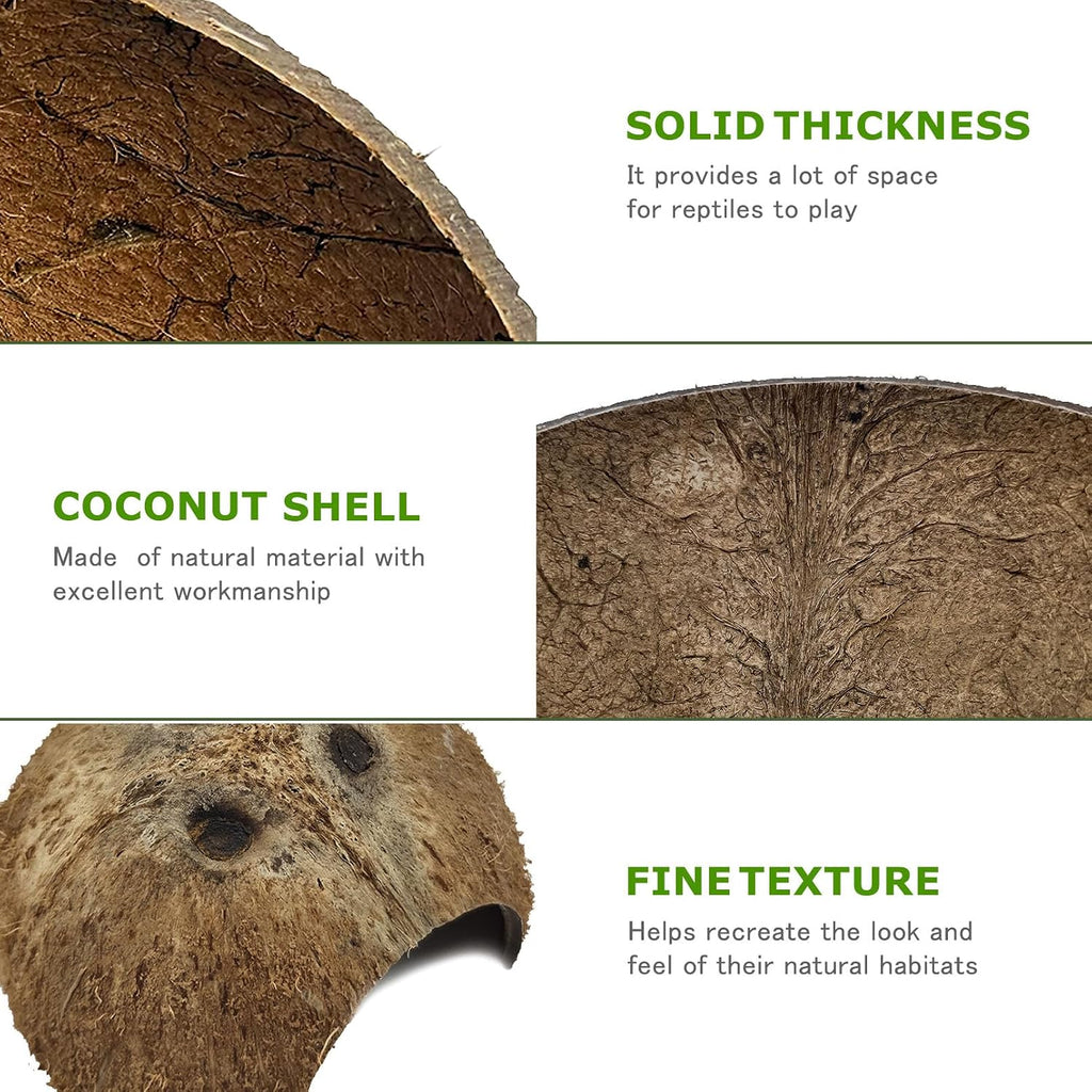 Hamiledyi Coconut Hide for Reptiles, Natural Coco Hut for Hermit Crabs