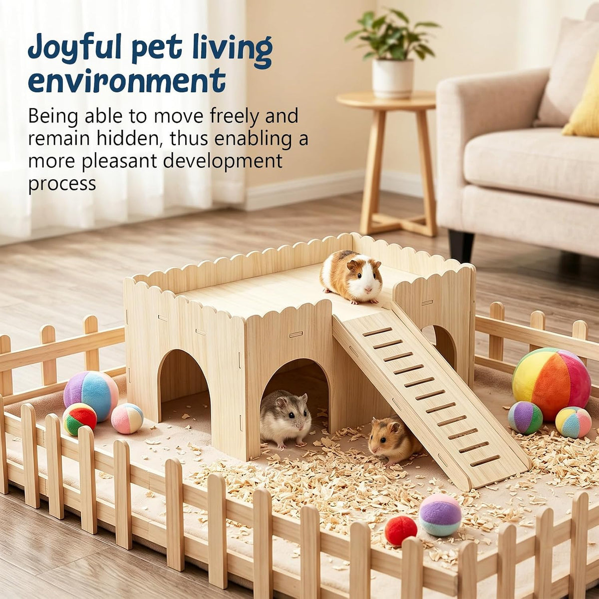 1 Set Large Guinea Pig Hideout with Stairs