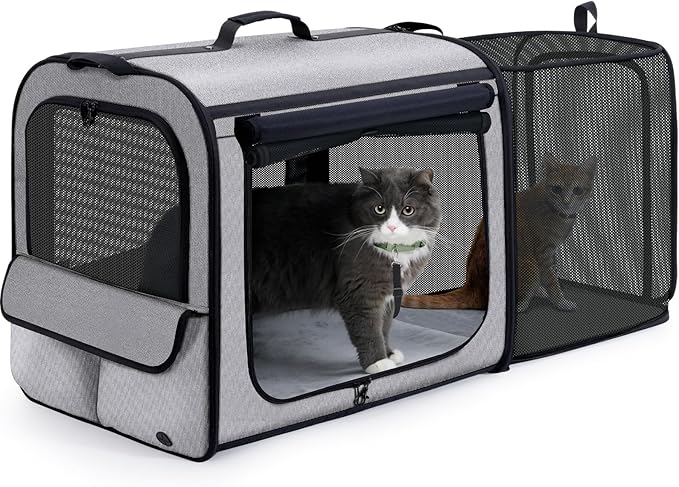 Pecute Dog Car Carrier Stable and Light Weight, Expandable Extra Space Dog by pecute