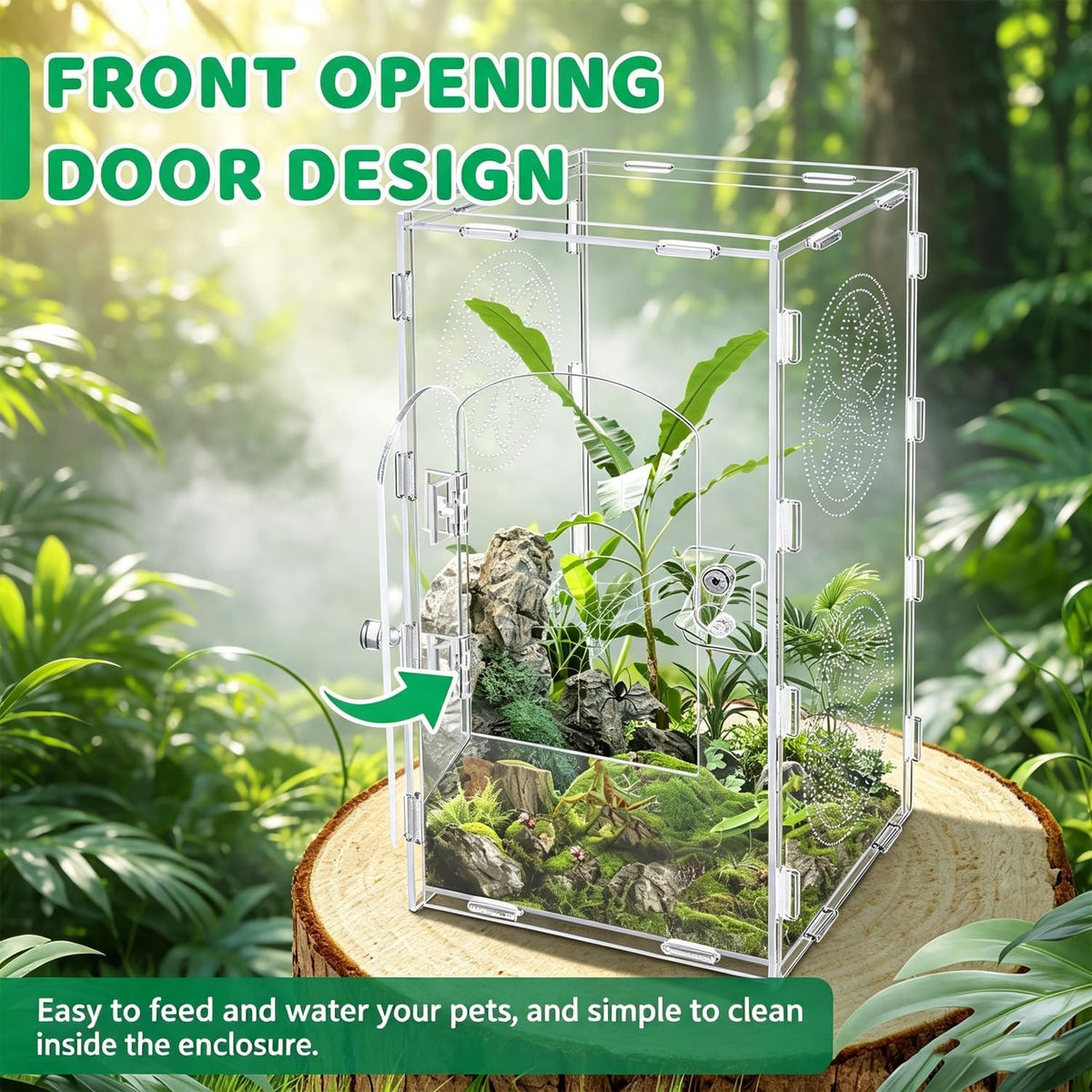 Jumping Spider Enclosure 30x15x15cm Large Acrylic Habitat,Clear