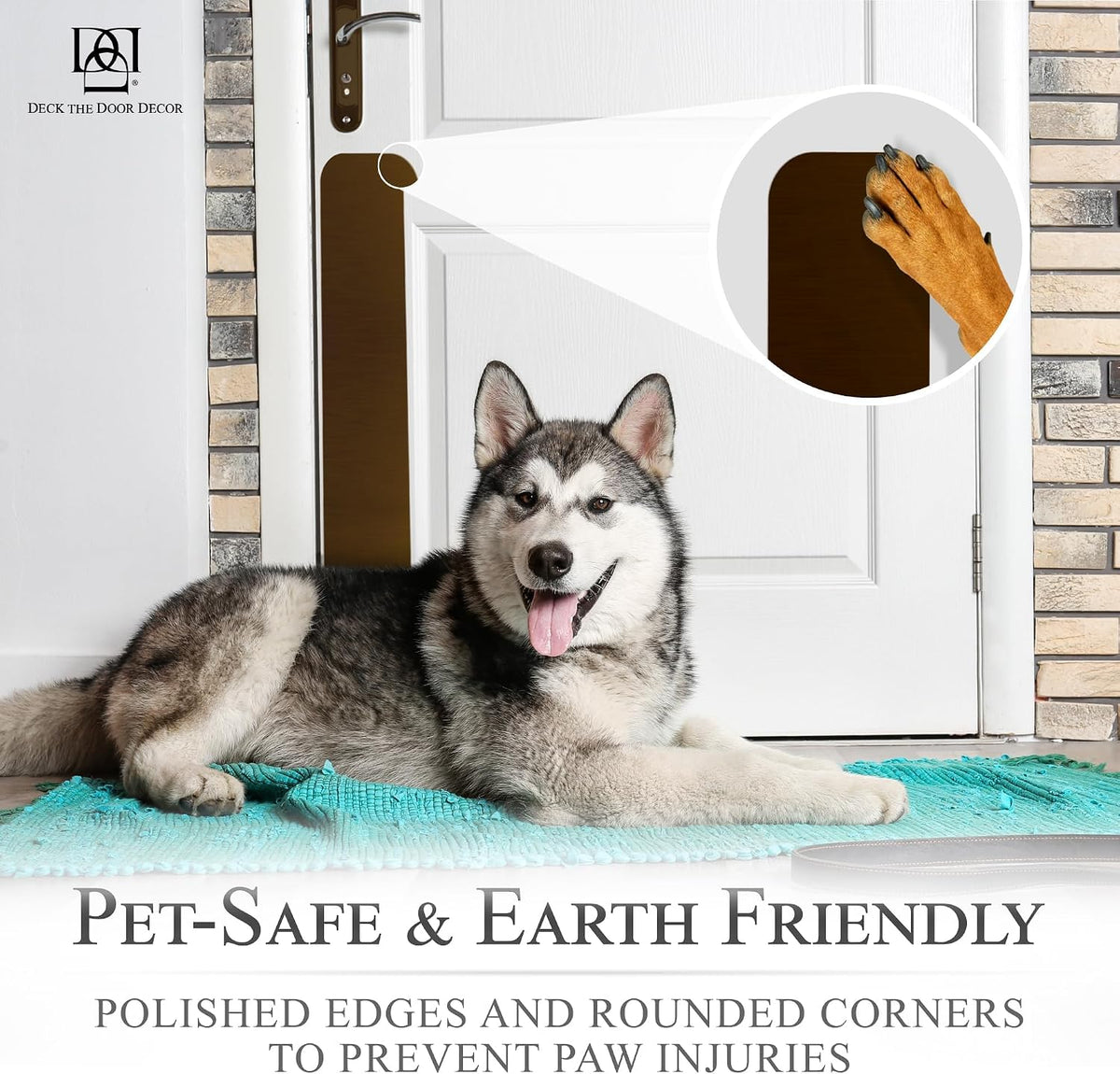 Deck the Door Decor Dog Scratch Door Protection Plate - Elegant Anodized Aluminum for All Door Types. Pet-Safe with Polished Edges and Rounded Corners. 3M Adhesive Mount - Oil Rubbed Bronze 4x22in