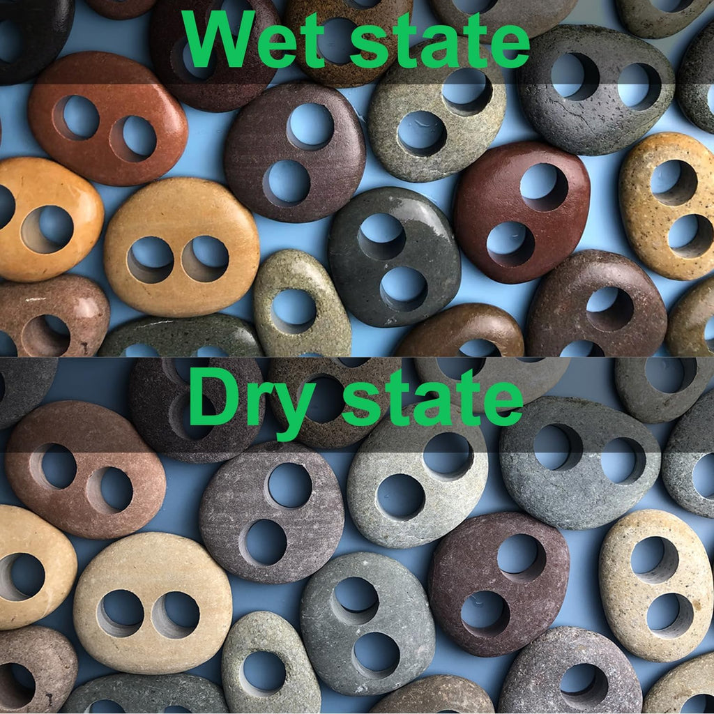 Natural River Stone Plant Weights for Aquarium, Handmade Pebble Anchors for Aquatic Plants, Fish Tank Decorations, Unique Shape & Size, Landscape Plant Weights (Small 0.8″ Hole 6pcs)