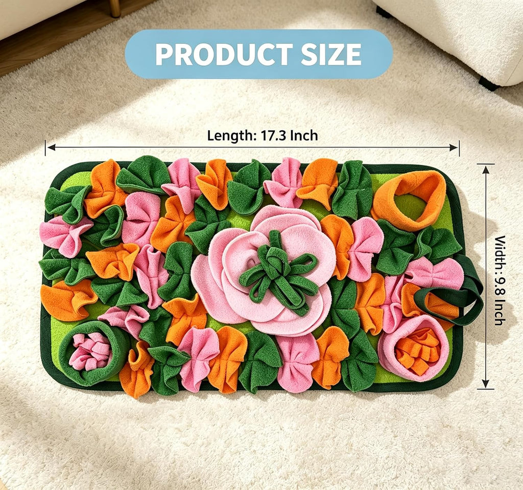 Guinea Pigs Foraging Mat，Rabbit Snuffle Mat for Bunny Hamsters Puzzle Toys Ferrets Interactive Feeding Mat for Hedgehog Chinchillas Small Animals (Pink)