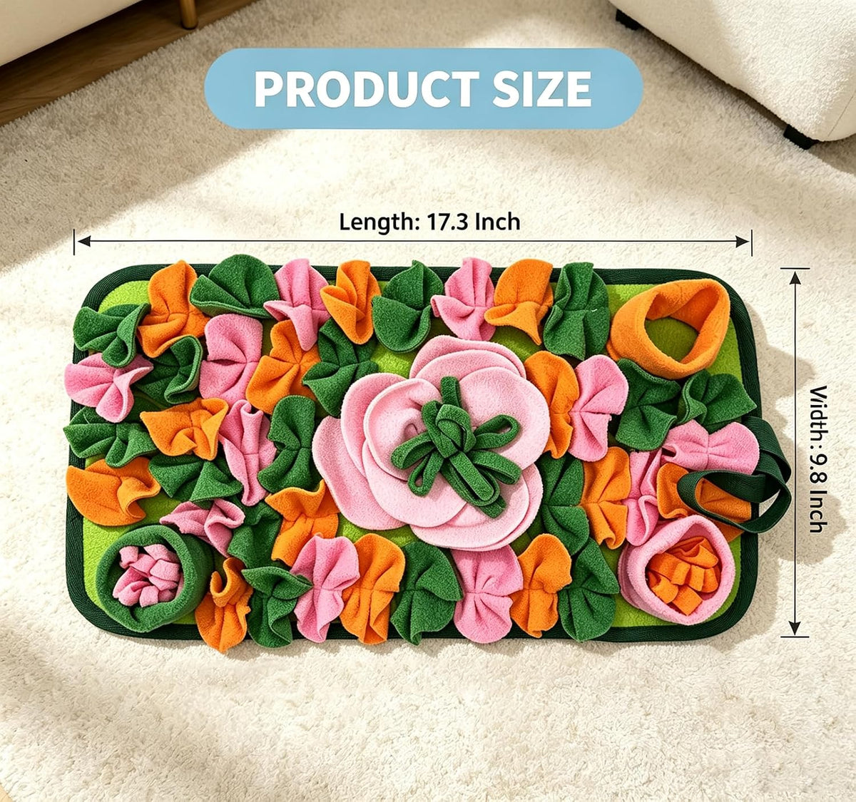 Guinea Pigs Foraging Mat，Rabbit Snuffle Mat for Bunny Hamsters Puzzle Toys Ferrets Interactive Feeding Mat for Hedgehog Chinchillas Small Animals (Pink)