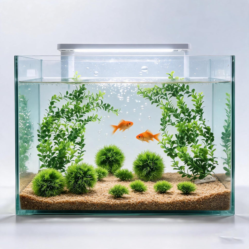 Artificial Aquarium Plants Set, Extra Large 21‑Inch Tall Plants(2 Pcs), with Medium & Small Ornaments, 12 Pcs Plastic Fish Tank Decor for Freshwater Saltwater Aquarium