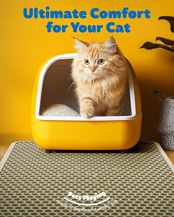 Cat Litter Mat - 23.2'' x 14.6'' Small Litter Trapping Mat, Waterproof - Image 3