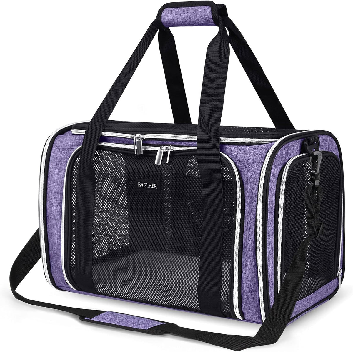 Soft Pet Carrier for Cats & Small Dogs, Airline Approved, 18 lbs, Purple