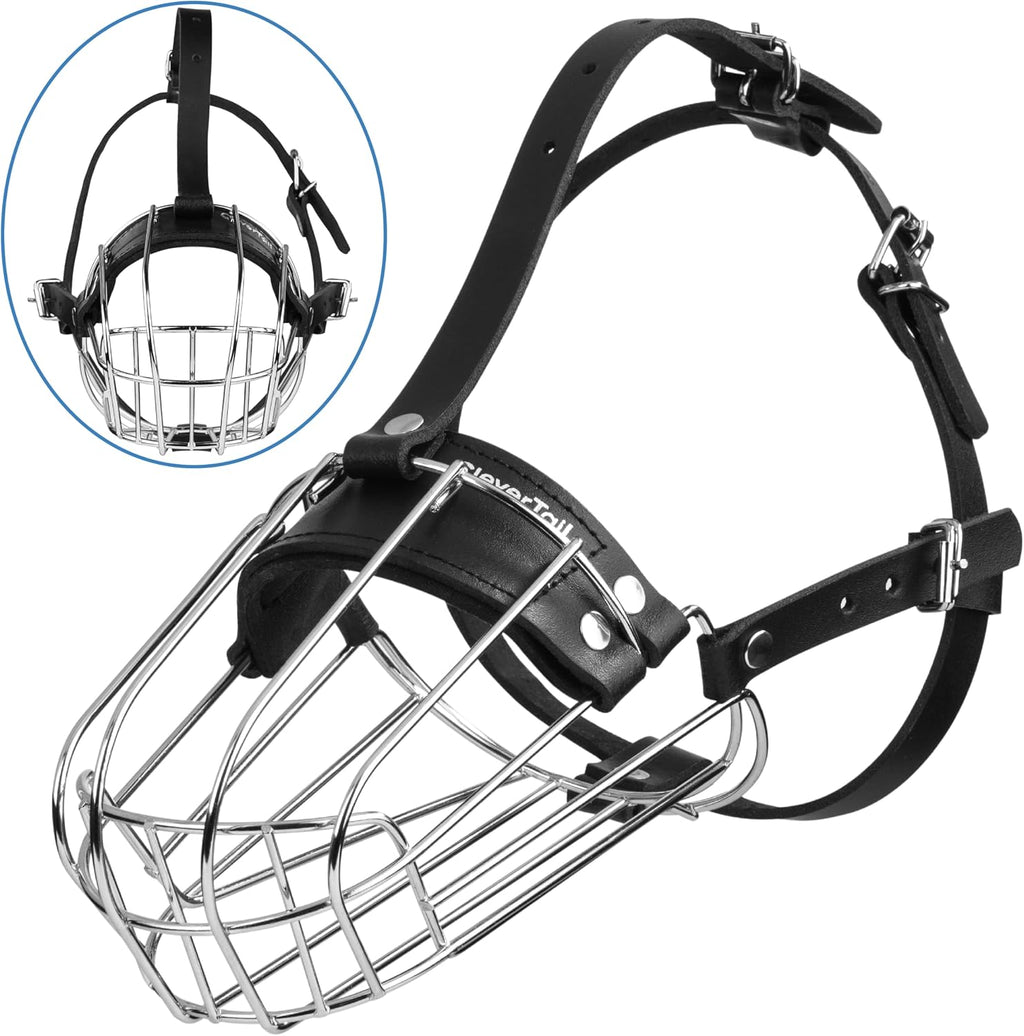 Metal Doberman Muzzle for Large Sized Dog - Cage Muzzles for Barking and Prevent Biting - Steel Wire Basket Muzzle for Medium and Large Dogs Doberman, Collie, Belgian Malinois, Husky etc.