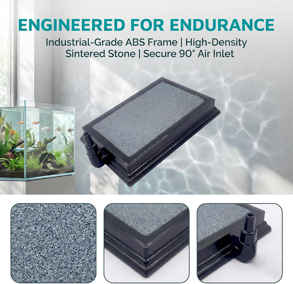 Flat Sintered Air Stone Brick, 1 Pack 3x4.5in Aquarium Diffuser Plate