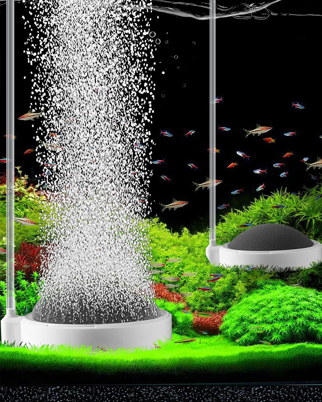 Fish Tank Bubbler Aquarium Air Stones, 4 Inch Nano Super-High Dissolved Oxygen Diffuser Makes Super Tiny Bubble Aerator for Fish Tank Air Pump Hydroponics