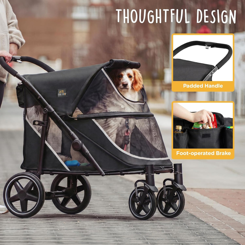 CANINE CANYON All-Terrain Pet Stroller for Large & Medium Dogs