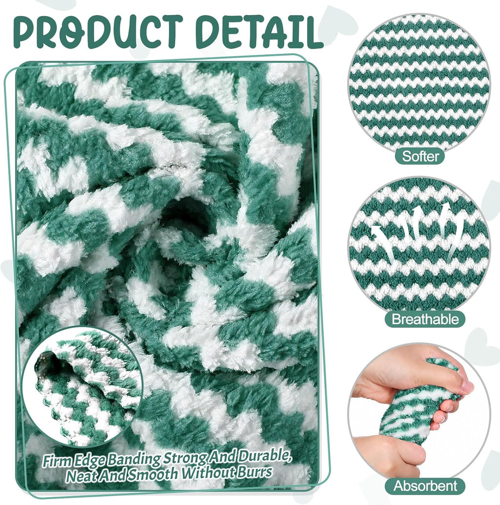 Moukeren 20Pcs Guinea Pig Blankets, 12 x 12 Inch, Waffle Style, Dark Green