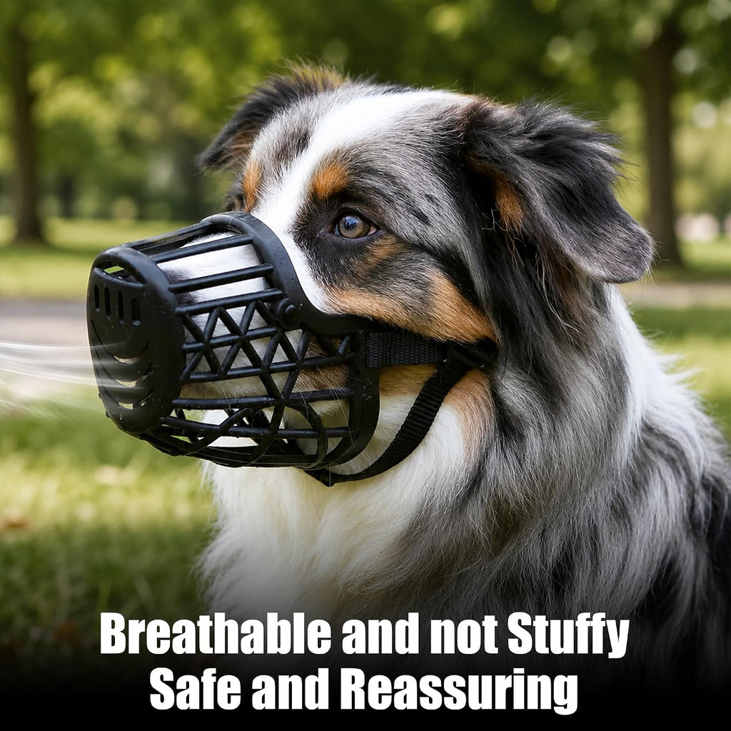 7PCS Dog Basket Muzzle Set, Anti Biting Barking Chewing Licking Scavenging, Adjustable Breathable Muzzles Kit, Comfortable Pet Mouth Care Cover Mesh Cage for Small, Medium, Large & Extra Dogs