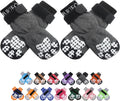 PUPTECK Anti-Slip Dog Socks with Double Sides Grips for Small Medium Large Dogs Hardwood Floors Prevents Licking, Dog Shoes for Hot Pavement Traction Control Paw Protector for Senior Dogs, Grey XS