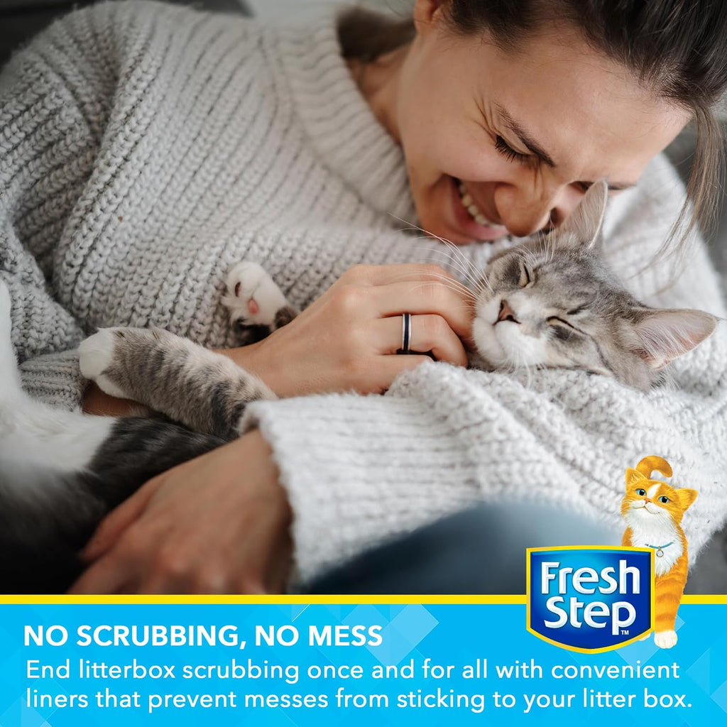 Fresh Step Drawstring Cat Litter Liners, Scented, 3 ft x 19 in, 15 Count