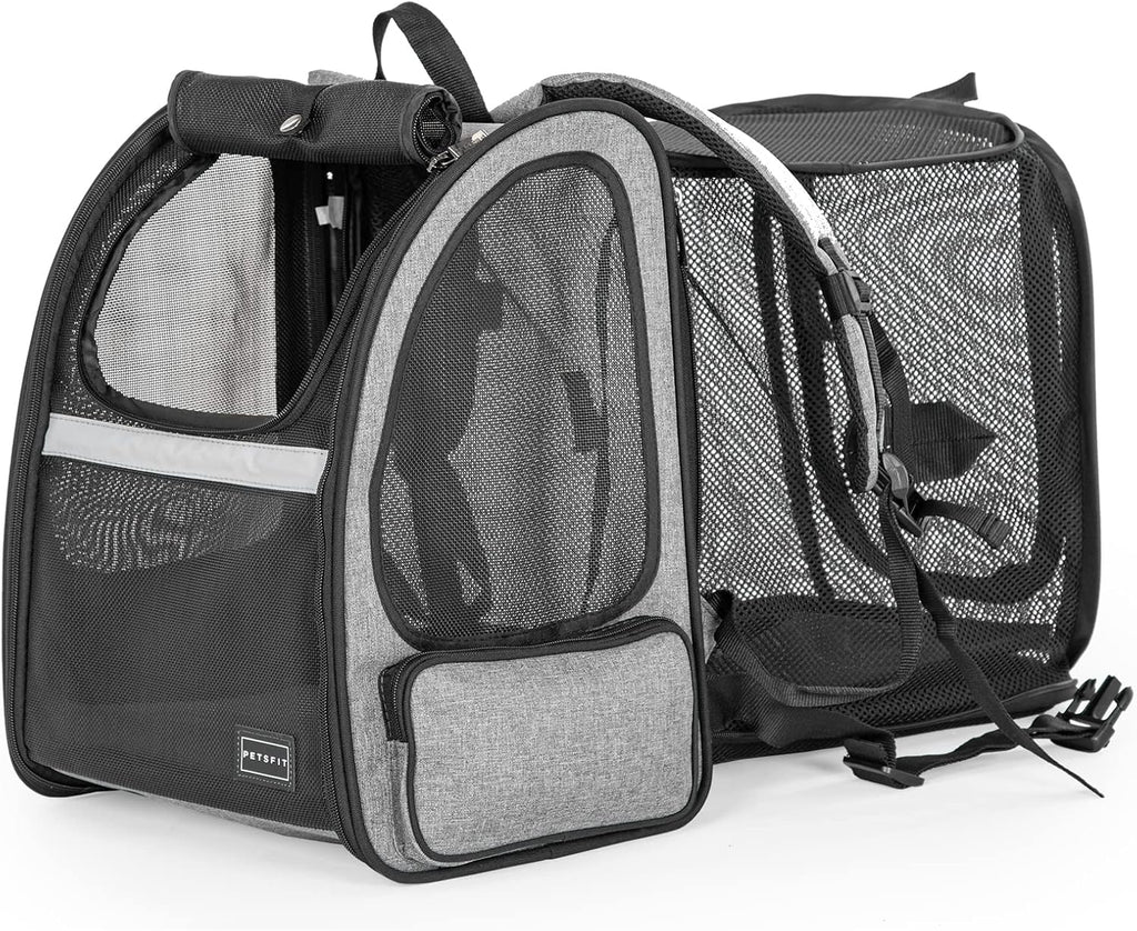 Petsfit Expandable Cat Backpack Carrier for Cats and Small Dogs, 18 lb