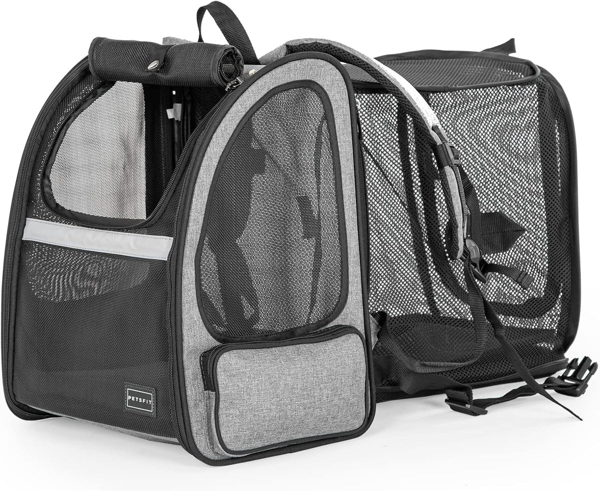 Petsfit Expandable Cat Backpack Carrier for Cats and Small Dogs, 18 lb