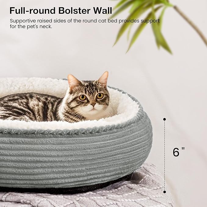 Love's cabin Round Donut Cat and Dog Cushion Bed, 20in Pet Bed - Image 5