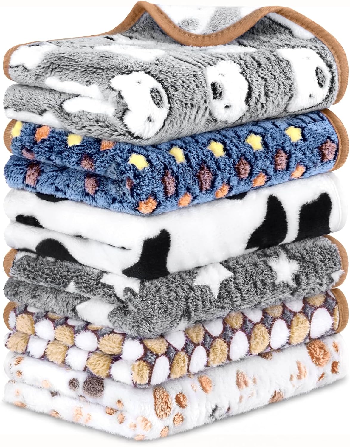 Eilyliafe 6 Pcs Guinea Pig Bedding Cage Liners Small Animal Flannel Blankets Sleep Mat Absorbent Reusable Pet Pee Bedding Pad Cover for Hamster Ferret Chinchilla Rabbit Hedgehog (16 x 24 Inch, Multi)