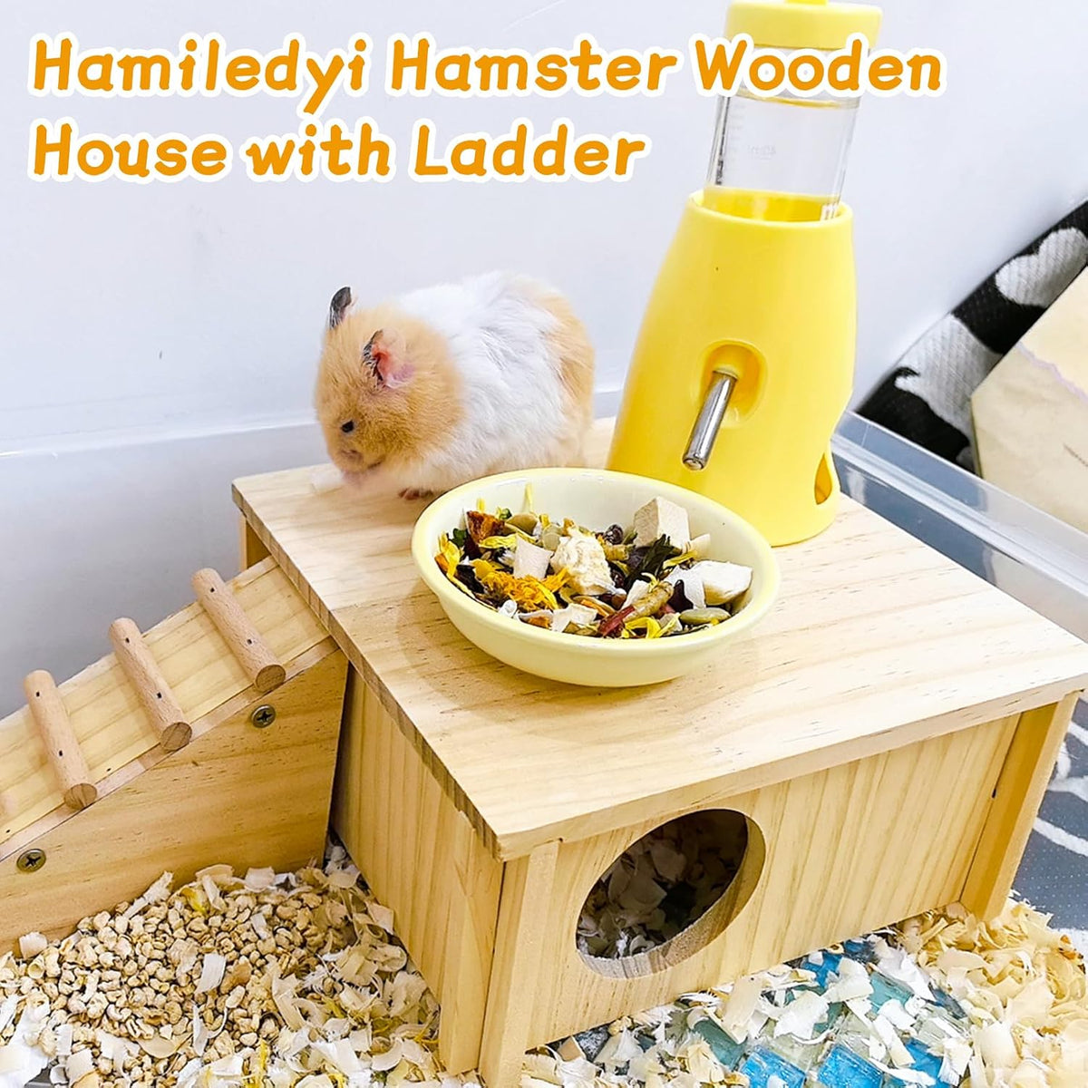 Multi-Chamber Wooden Hamster House Hideout Maze Cage Accessories Decor