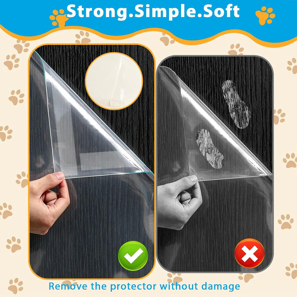 Majewel 15.7x23.6”Door Protector from Dog Scratching,Clear PVC Door Guard