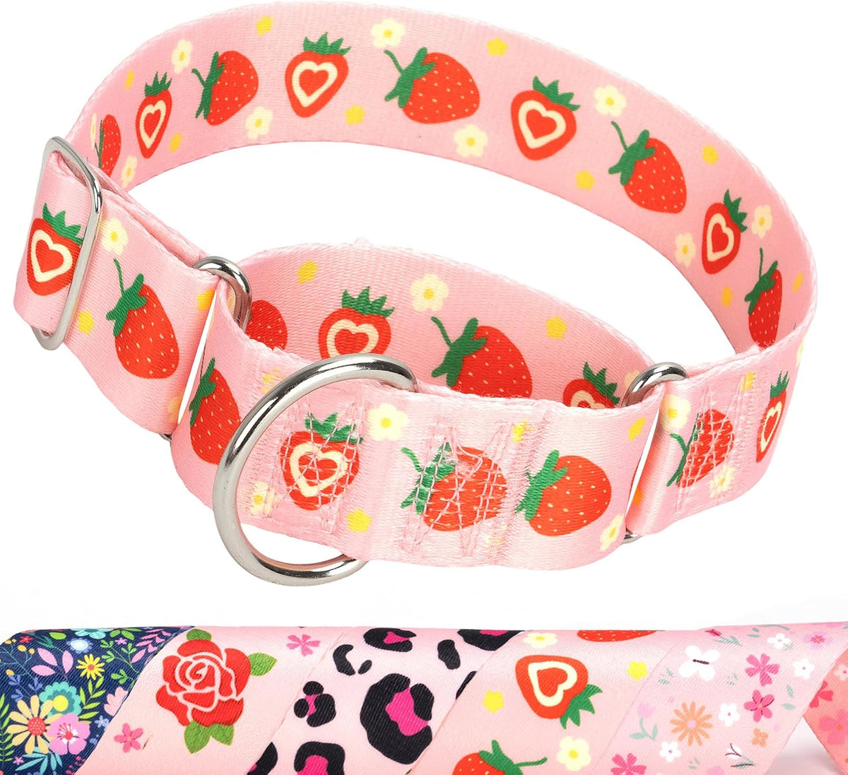 1.5 inch Skulls Martingale Collar for Dogs,Training Collar for Large Dogs