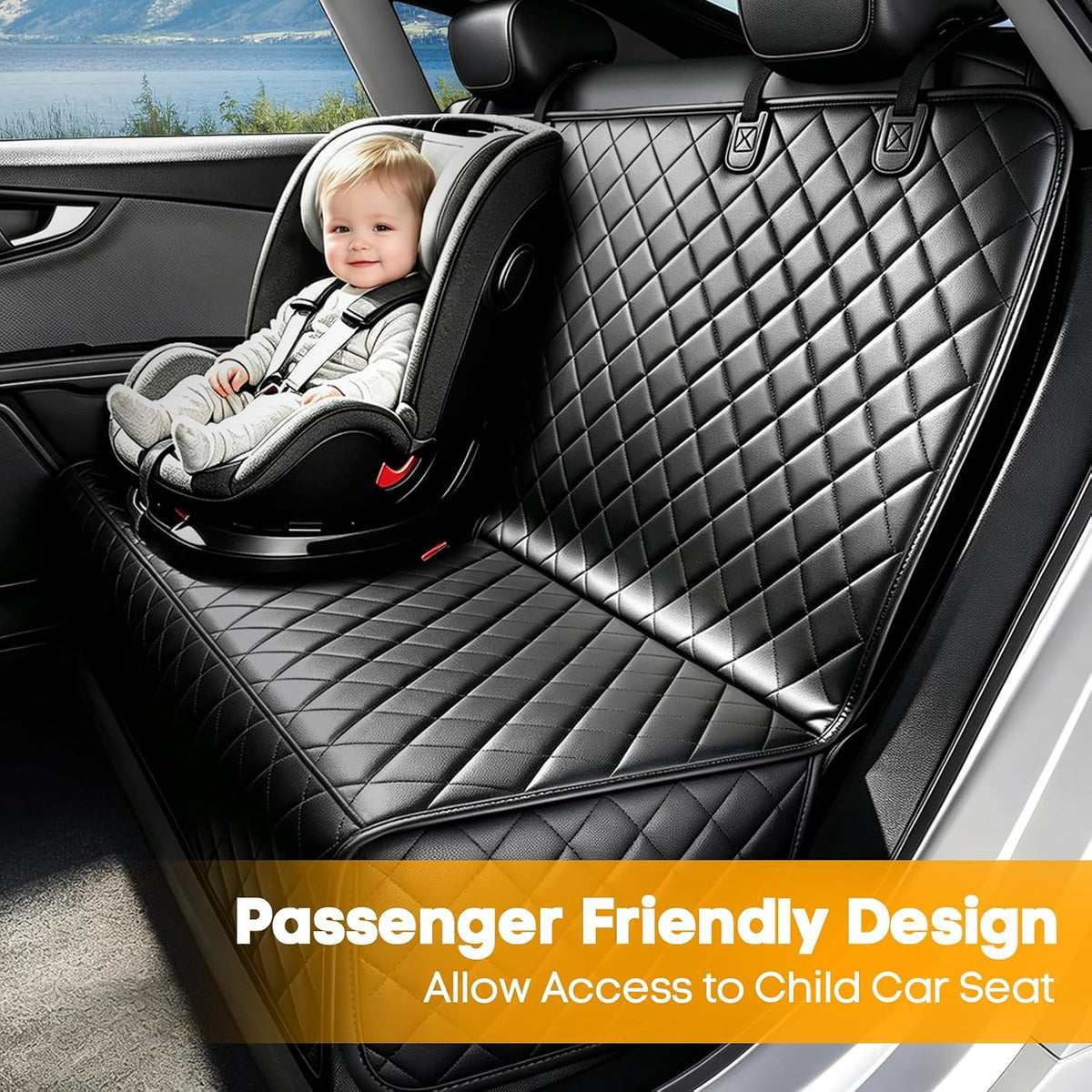 PETICON Waterproof Scratchproof Pet Bench Seat Covers for Cars, SUVs