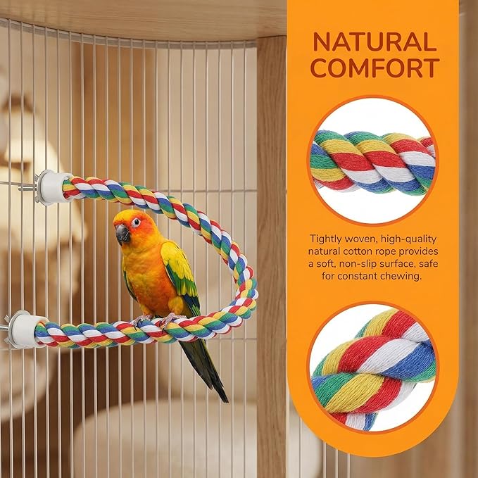 iplusmile Bird Perch 44 Inch Bird Rope Perches - Image 4