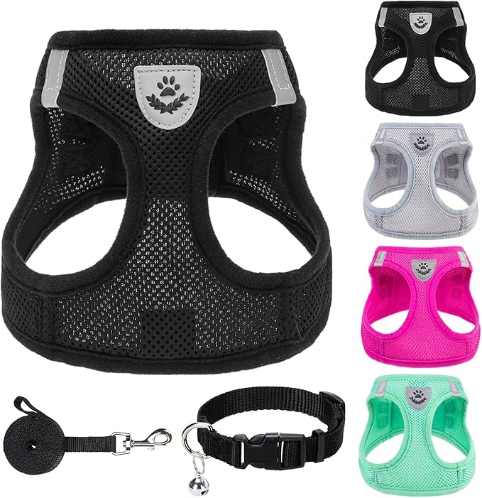 PUPTECK Adjustable Dog Harness Collar and Leash Set Step in No Pull Pet Harness by PUPTECK