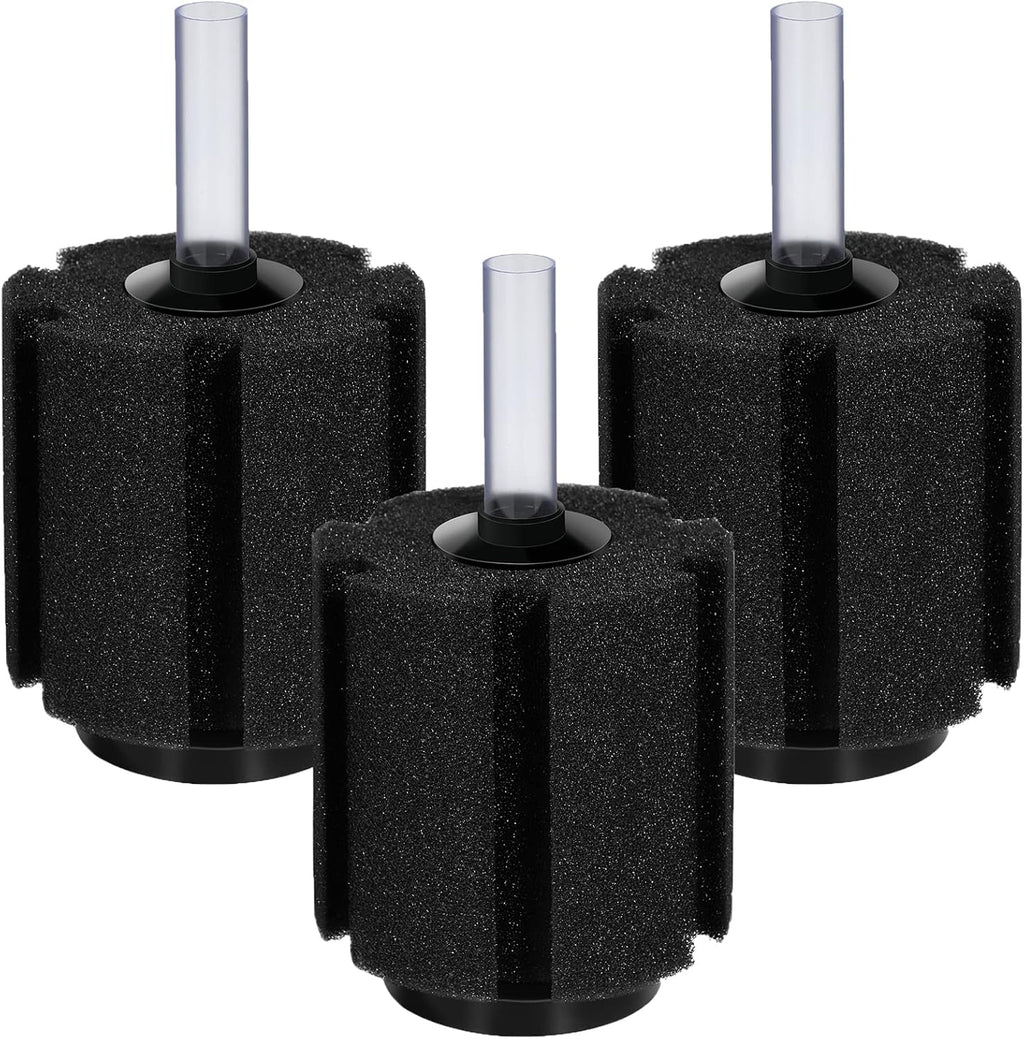 AQUANEAT Aquarium Bio Sponge Filter Breeding Fry Betta Shrimp Nano Fish Tank, 3pcs (Large up to 60Gal)