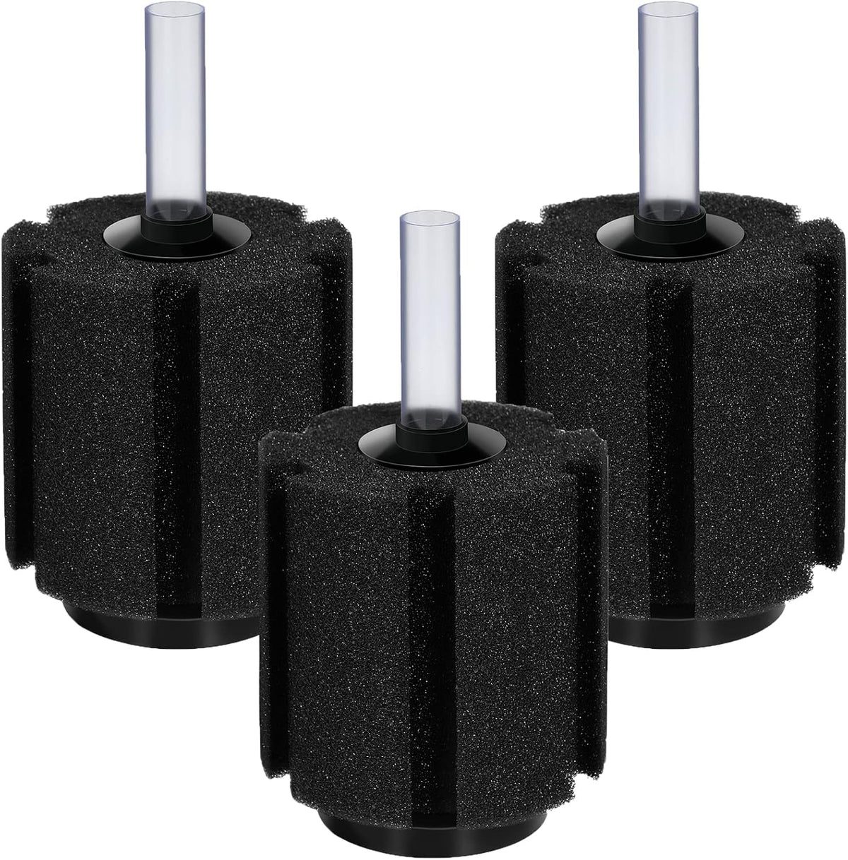 AQUANEAT Aquarium Bio Sponge Filter Breeding Fry Betta Shrimp Nano Fish Tank, 3pcs (Large up to 60Gal)