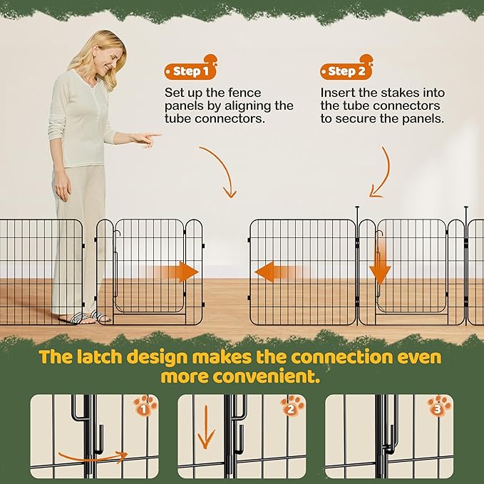 Yaheetech Expandable Dog Playpen, 8 Panel 24 inch Puppy Playpen - Image 8