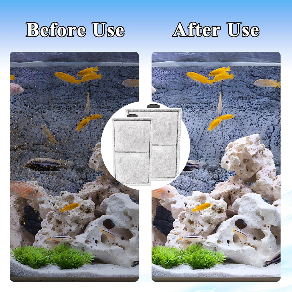 16 Pack PF-S Filter Cartridges Only Fit to Top Fin PF10 Power Filter, Fish Tank Filter Cartridges Replacement NOT Compatible with Imagitarium/CN-S Filter (5.19 x 3.09 inches, not Include Handle)