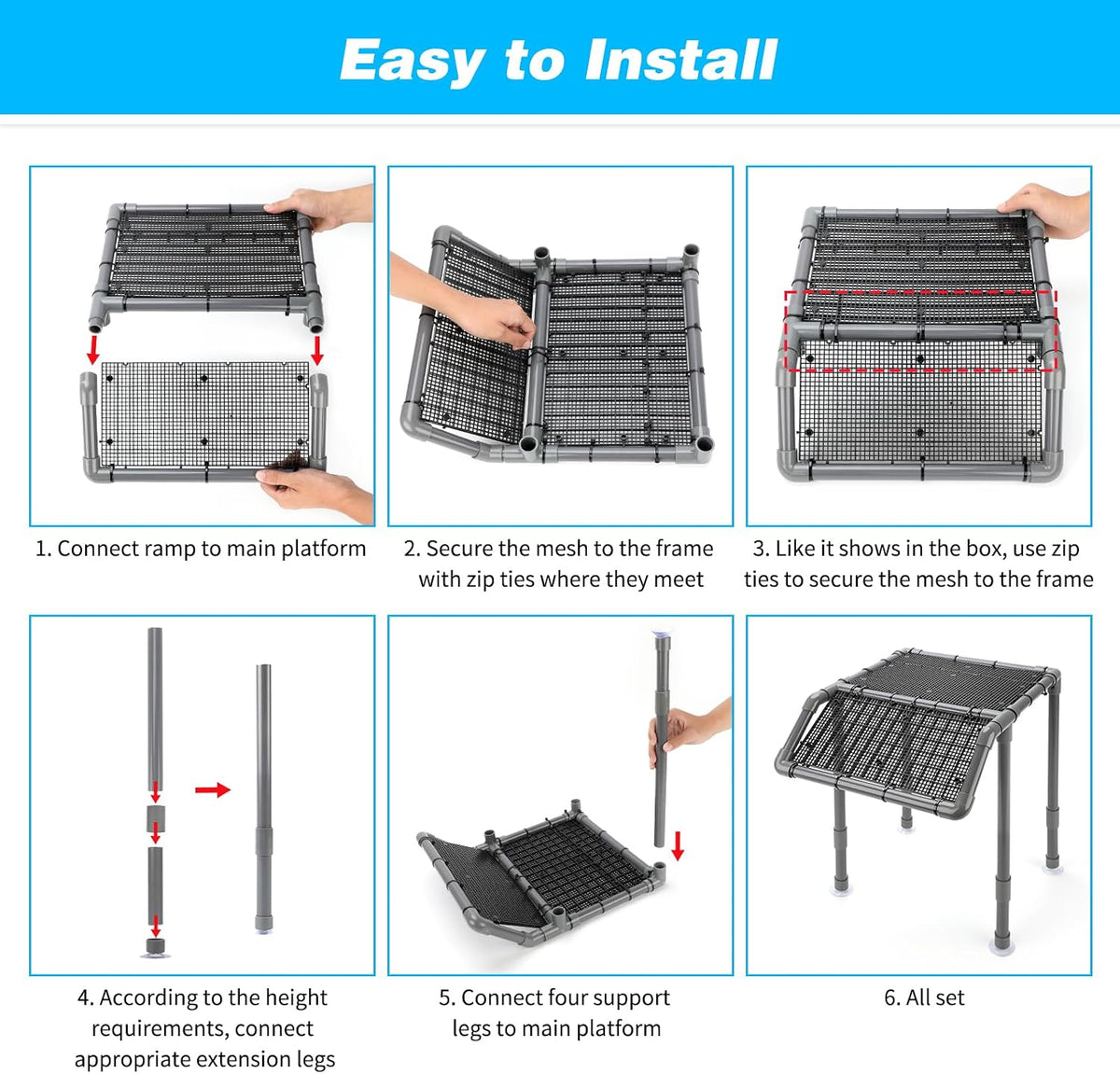 SKARUS Turtle Basking Platform for 40-125 Gallon Aquarium Dock
