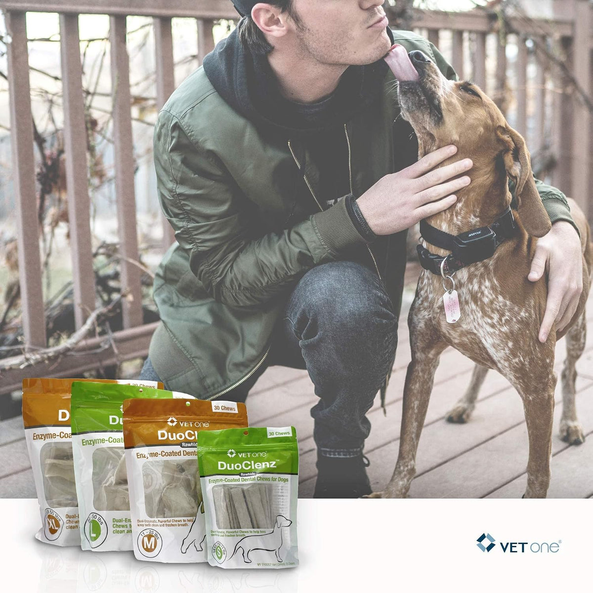 Vet One DuoClenz Rawhide Dental Chews | Medium Dogs | 30 Count Bag