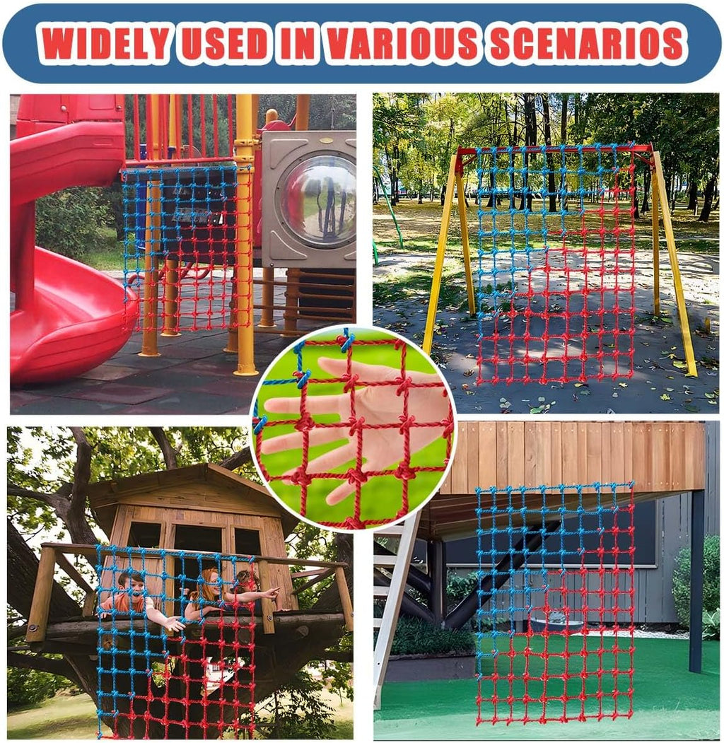 Climbing Cargo Net, Polyester Playground Climbing Net, Heavy Duty Large Military Climbing Net for Kids Outdoor, Kids Safety Protection Net, Rope Ladder, Jungle Gyms, Swingset, Treehouse