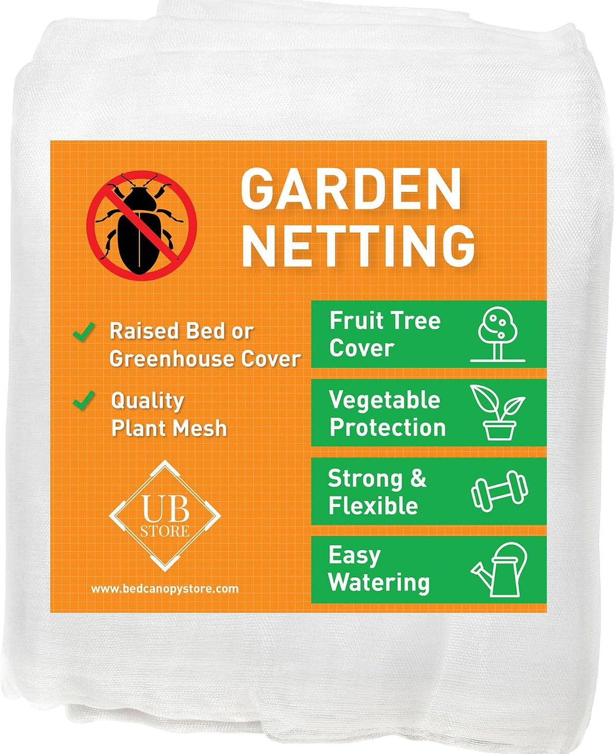 Garden Netting Cover for Bird, Insect & Bug Protection | 10x10 FT Fabric