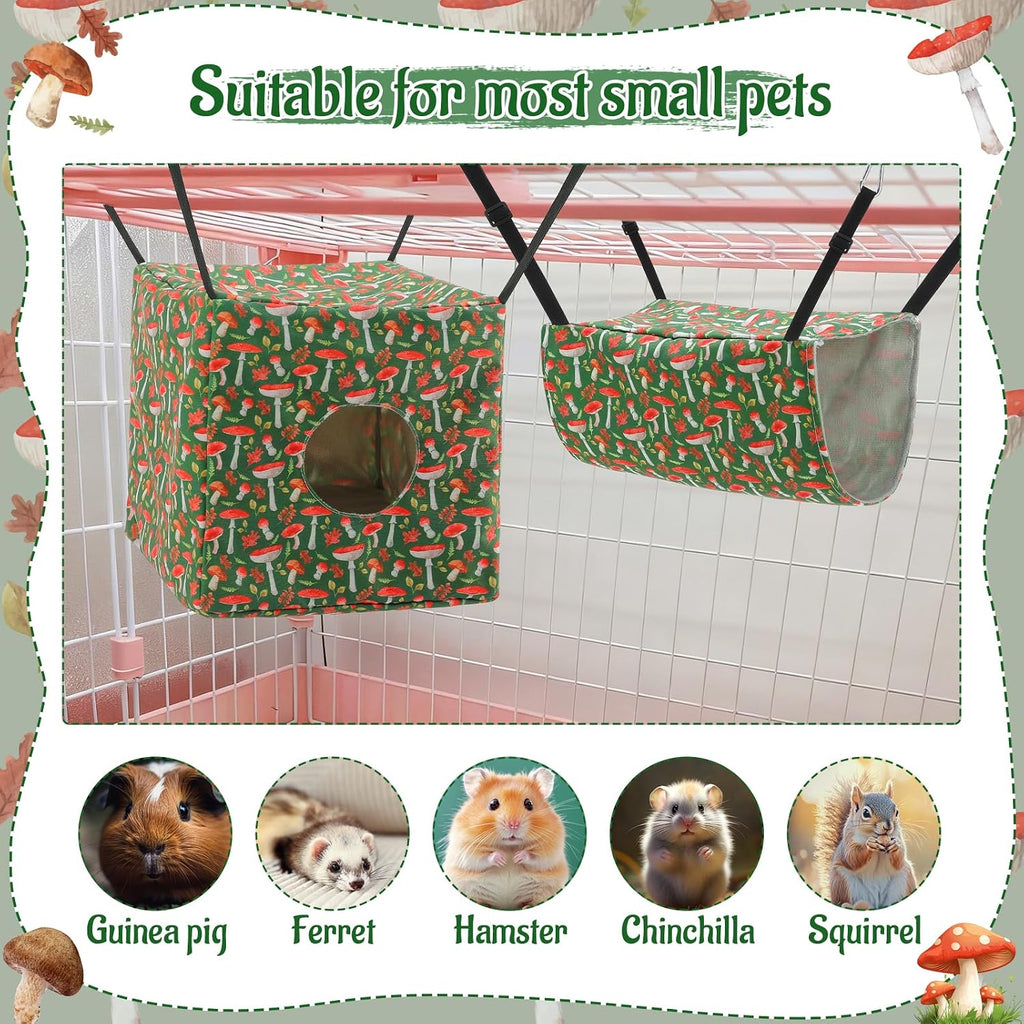 Hamster Hammock, 4 Pack Ferret Guinea Cage Accessories, Camouflage