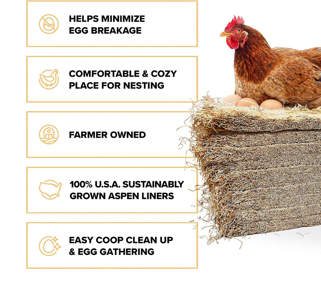 Eaton Pet and Pasture 10 Pack Nesting Pads for Laying Hens, 13 x 13 Inch
