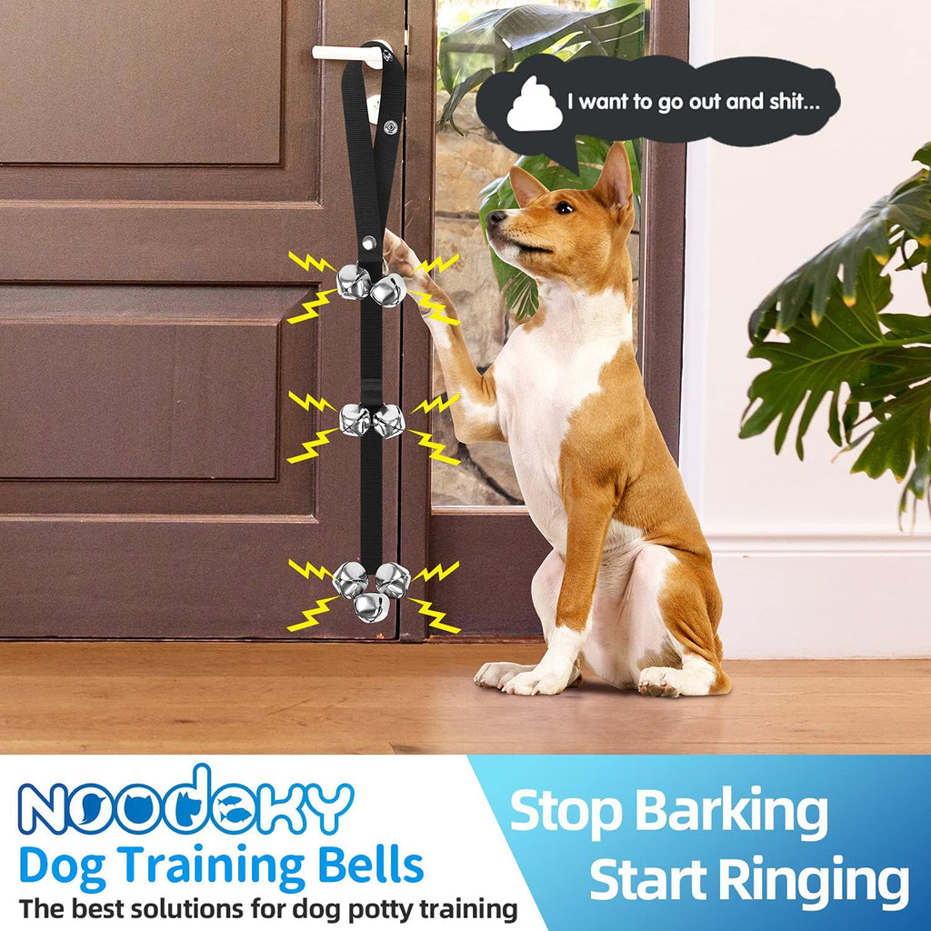 Dog Doorbells Pet Bell for Door Potty Training, Adjustable Door Bells for Dogs Puppies Poochie Doggie to Ring to Go Outside, Hanging Bells for Doorknob/Handle (1-Pack)