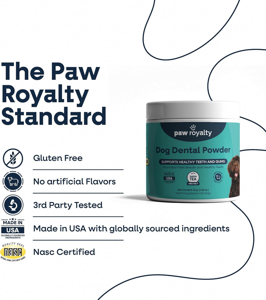 Dog Dental Powder | Tartar Control, Bamboo Extract & Green Tea for Clean Teeth, Healthy Gums & Periodontal Support | Daily Dental Care for Dogs | 90 Servings