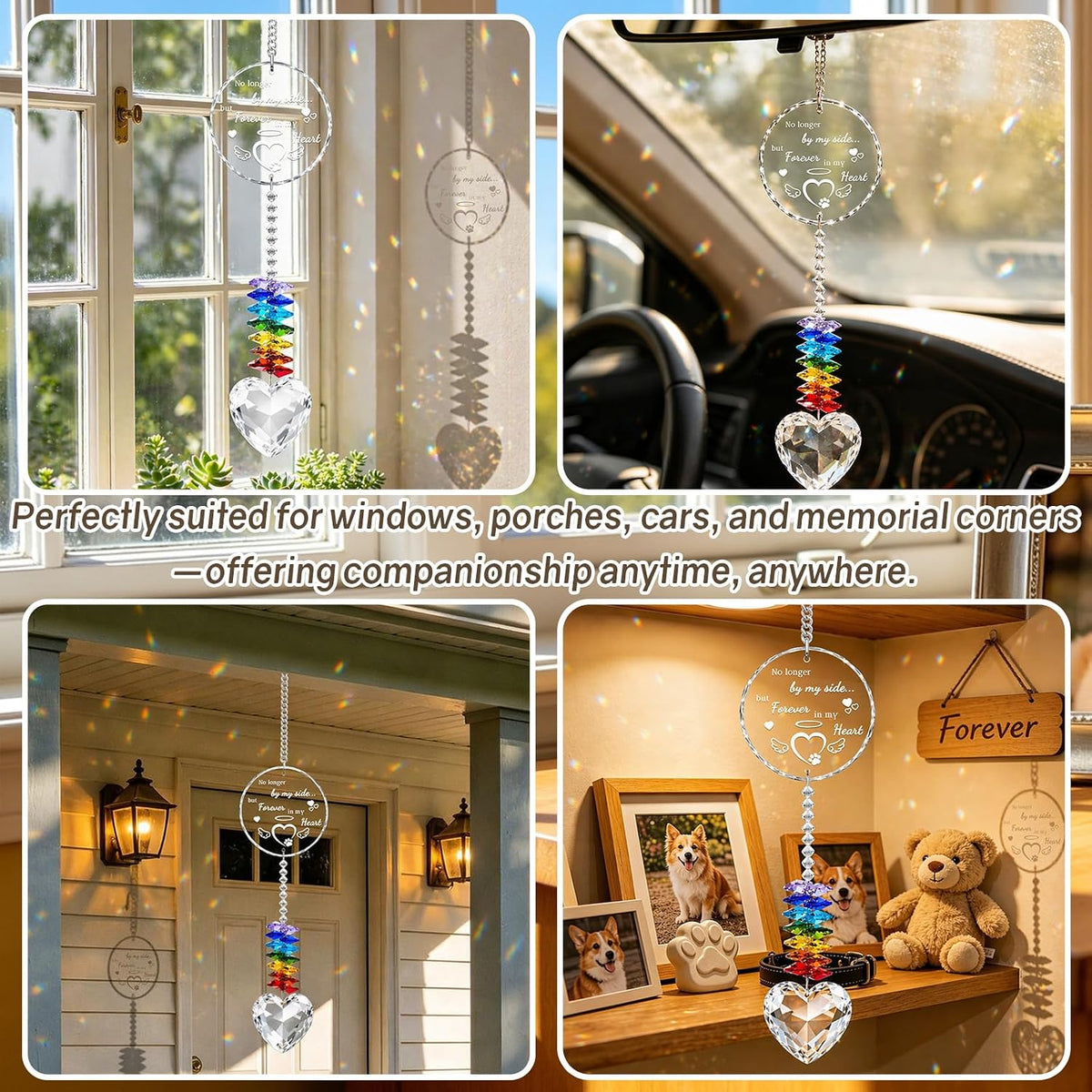 Dog Memorial Gifts for Loss of Dog - Pet Memorial Suncatcher(Angel's Wings)
