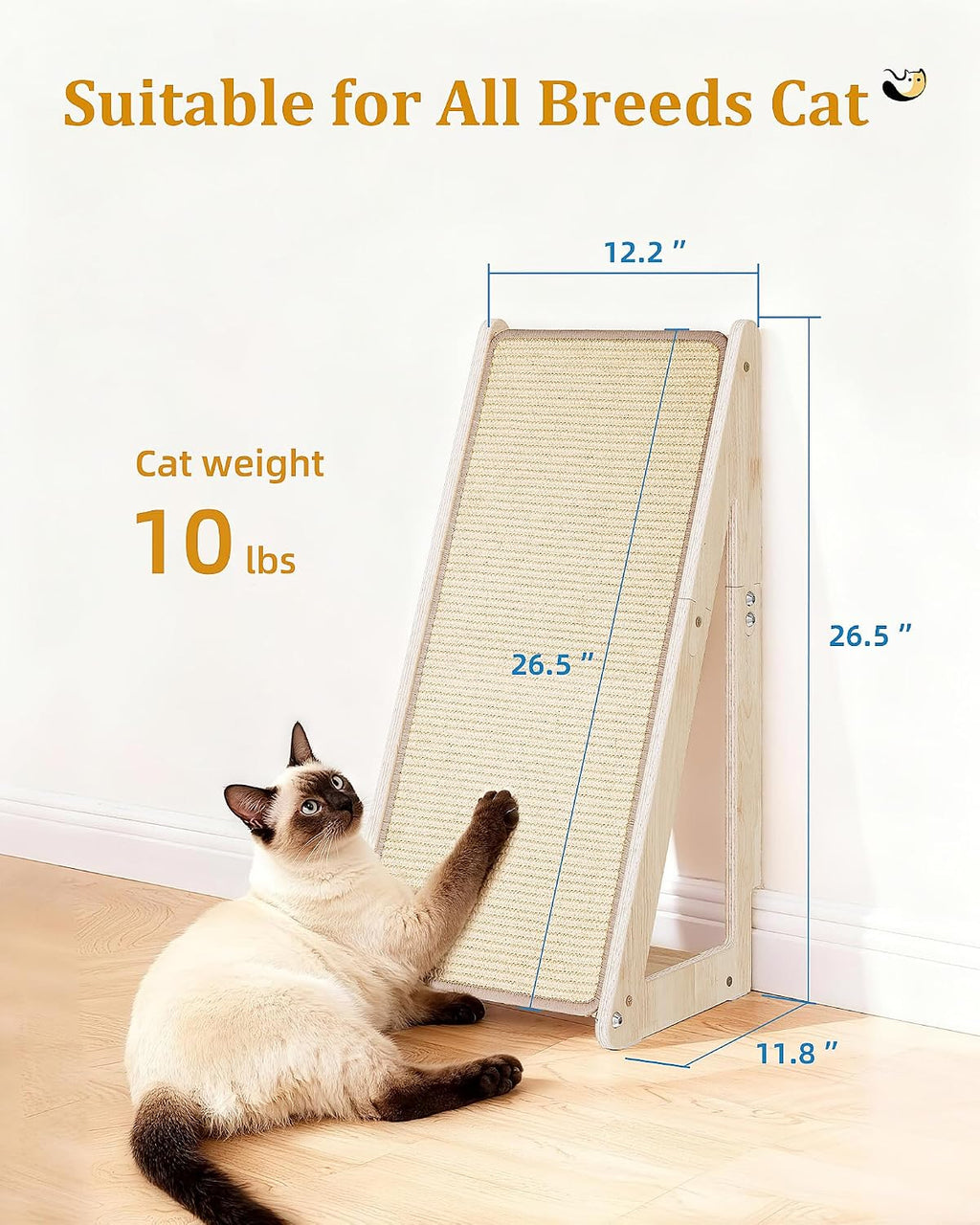 26.4'' Sisal Cat Scratcher Ramp for Indoor Cats