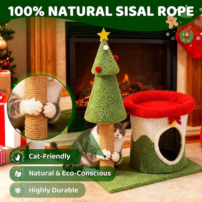 COSIEST 30in Christmas Cat Tree - Image 4