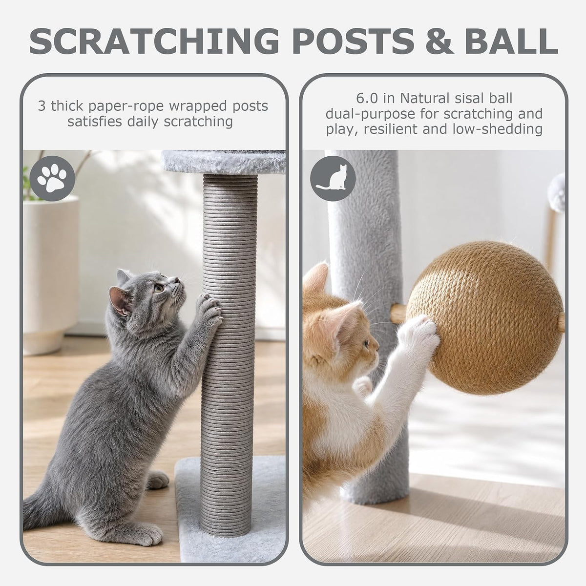 68.5" Modern Eco-Friendly Wood Cat Tree, Multi-Level Cat Tower
