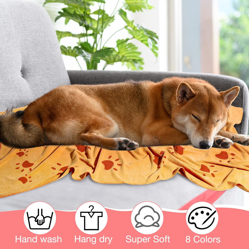 8 Pcs 55 x 28" Dog Towels Absorbent Microfiber Bath Drying Towels, 8 Colors