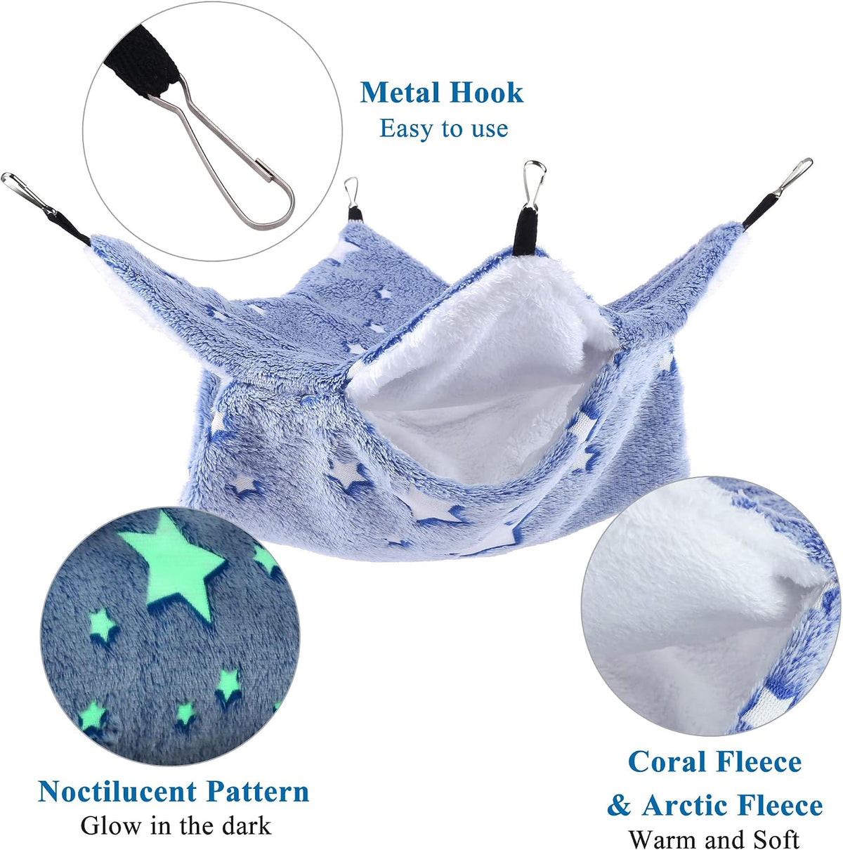 Noctilucent Luminous Guinea Pig Rat Hammock Bunkbed Hanging Tunnel Hideout