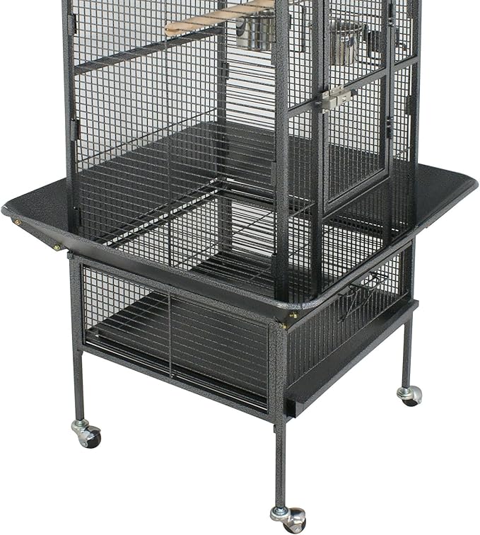 ZENY 61-inch Playtop Parrot Bird Cages, Wrought Iron Large Birdcage - Image 7