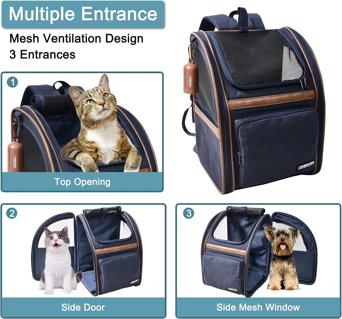 Jespet Pet Backpack Carrier for Small Dog, Soft Car Bed Ideal for Traveling